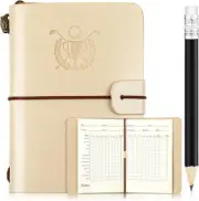 Yexiya Golf Scorecard Book with Pencil Leather Journal Notebook White