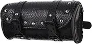 Mikinona 1Set Motorcycle Handlebar Bag PU Bike Side Bag for Storage Vintage Pattern for Daily Commuting Weekend Adventures