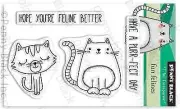 New Penny Black Rubber Stamp clear FUN FELINES CATS GET WELL set free USA ship
