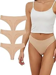 [DingLu] Womens Seamless Thongs No Show G-String Underwear