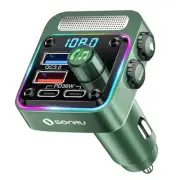 Bluetooth 5.3 FM Transmitter Car Adapter - Car Charger 54W [PD 36W & QC3.0