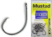 Mustad Demon Circle Hooks Size 6/0 Qty 7 - 39951npbln Chemically Sharpened Hooks