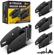 4 Pack E-Track Wood Beam End Socket Shelf Brackets |E Track Accessories for Enclosed Trailer for Etrack Swivel Wood Beam|E-Track Fitting for Truck, Trailer, Van, RV,Cargo Trailer,Cargo Control, Shelf