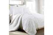 Jenny Mclean Bobby Ruffle White 3 Piece Cotton Cover Coverlet Set