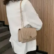 Quilted Chain Strap Crossbody Bag White - One Size