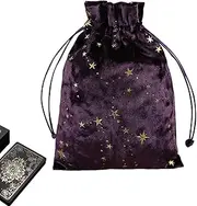 Tarot Storage Bag - Multifunctional Portabl Elegant Velvet Tarot Bag | Premium Tarot Card Storage Solution | Drawstring Pouch for Secure and Stylish Tarot Protection, Purple, Refer to description,