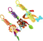ERINGOGO 3pcs Boy Girl Bedside Bells Rotating Animal Toys for Crib Stroller Lion Dog Owl Engaging Wind Chime for Sensory Development Tactile for Year