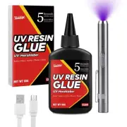 UV Resin Kit with Light - 60g UV Resin with Rechargeable Flashlight, Fast Cur...