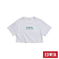 在飛比找蝦皮商城優惠-EDWIN 簡約刺繡印花寬短版短袖T恤(白色)-女款