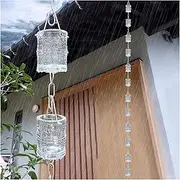 Rain Chains，Rain Catcher Chain ， Rain Chains, Rain Chain Drainage Gutter Water Chain, Rain Chain Garden Decorative Rain Catcher Chains(Ligjt Grey,1.5m/4.9ft)