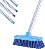 YONILL Deck Brush with Long Handle - Floor Scrub Brushes for Cleaning Shower, Stiff Bristle Scrubbing Brush, 50" Floor Scrubber Brush for Bathroom, Bathtub, Tub, Tile Floors, Garage and Patio