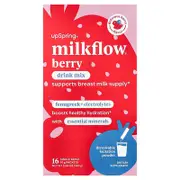 UpSpring, Milkflow®, Drink Mix, Delicious Berry, 16 Single Serve Packets, 0.35 oz (10 g) Each