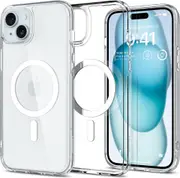 SPIGEN iPhone 15 Plus Case, 6.7 2023 Genuine Ultra Hybrid MagFit MagSafe Compatible Magnet Cover for Apple