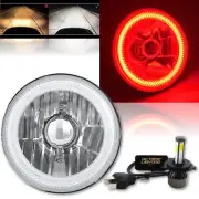 5-3/4" H5006/H5001 Red COB Halo Angel Eye Headlight & 6K 20/40w LED Light Bulb (for: Opel)