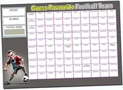 Gifts and Temptations Ltd Football Team Scratch Cards Fundraiser, 100 Names, A4 Size, 300gsm High Gloss Card, Random Team Names Behind Scratch-Off Label