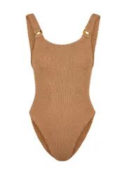 Hunza G Domino Seersucker Swimsuit - Light Brown - One Size ONE SIZE