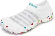[TRAILBLITZ] Barefoot Shoes Women's Fitness Shoes Water Shoes Boat Shoes Quick Drying Bathing Shoes Soft Lightweight Breathable, White, 9 AU
