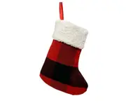 C259 3PCS Christmas Decoration Lattice Socks Candy Bag Christmas Tree Christmas Pendant Christmas Gift Bag Fireplace Pendant