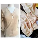 joseph A. Top XL Knit Stretchy Lightweight Lux VNeck Keyhole qu est c'est silk¿