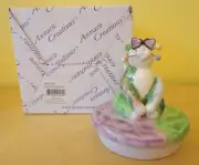 WhimsiClay Cat by Amy Lacombe Jar Candle Topper Jerry Cat 2002 Vintage NEW
