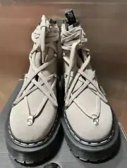 New Men's Dr. Martens Rick Owens x 1460 Bex Suede Boot 'Light Taupe size US 6