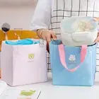 Bento Container High Capacity Food Storage Macron-color Lunch Bags Polyester