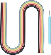 uxcell Paper Quilling Kit, 21.3 Inch 7mm 36 Colors Paper Quilling Strips with Blue Pen for Beginners DIY Hand Crafts Teaching Tools Flower Decoration(Multi-Colored, Pack of 180)