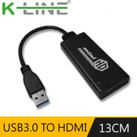 在飛比找PChome24h購物優惠-k-Line USB3.0(公) to HDMI(母) 外接