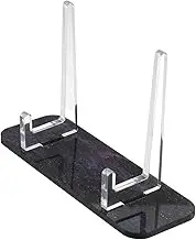 ULTECHNOVO Small Acrylic Display Stand for Pictures Stylish and Modern Plate Holder Base Portable Sign Rack for Desk Shelf and Home Decor