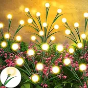 Solar Garden Lights 4 Pack, New Upgraded Leaf Design 40 LED Solar Lights Outdoor, Waterproof Outdoor Decorations Light, Solar Swaying Light, Firefly Lights for Patio Pathway Outdoor Decor