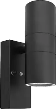 Outdoor Wall Light Dusk Till Dawn Sensor Black Finish Stainless Steel up and dow