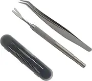 Tick Remover Kit, Stainless Steel Tick Remover Tweezers Tick Remover Tool for Dogs, Cat, Human with Storage Box Pisole