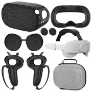 Affordable Quest 2 Accessory Bundle: Comfortable Head Strap & Protective Covers