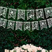 Party Decorations White Birthday Triangle Flags Banners White Paper Pennant Garlands for Wedding Baby Bridal Shower Bachelorette Party Decorations (Color : White Fishtail Flag)