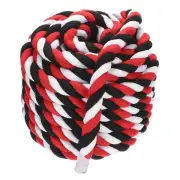 Natural Twisted Cotton Rope 1 Inch x 50 Feet Tug of War Rope, Red Black White