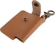 FOYTOKI Metal Clip Lighter Holder Portable Cigarette Lighter Case Waterproof Design Durable Leather Sleeve for Outdoor Activities