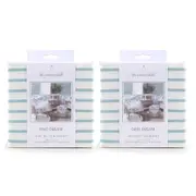 2x The Peanutshell Dino Dreams Stripe Size Cot Fitted Sheet Baby Nursery Decor