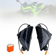 Artudatech LED Front Turn Signal Light Black For Ka-wasaki NINJA 300 400 650 ZX-6R ZX-4RR 2013+