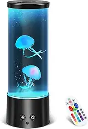 Jellyfish Lamp LED Round Mood Light with Remote Control, 17 Colour Changing, 4 Modes Lighting, Dimmable Jellyfish Aquarium Lamp for Decor Home Office Relax Night Light Peaceful Gift