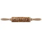 Nativity Pattern Christmas Wooden Embossing Rolling Pin with 9 Different Sc