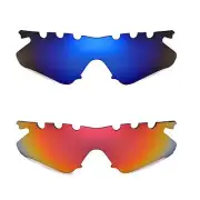 Walleva Fire Red + Ice Blue Vented Polarized Lenses For Oakley M Frame Heater