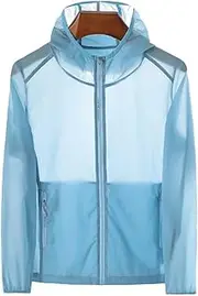 jojofuny Uv Protection Clothing Men's Waterproof Sun Protection Coat Beach Outfit Lightweight Windproof for Outdoor Activities