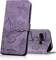 [CXTcase] Case for Google Pixel 9a, Shockproof PU Leather Magnetic Flip Wallet Cover with Card Slots and Stand Feature, Phone Case for Google Pixel 9a, Purple