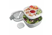 Bentgo Salad Bowl To Go Stackable Lunch Dressing Container All-In-One- Grey