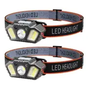 1X(Induction Headlight LED Headlight Headlight USB Flashlight Torch Head1595