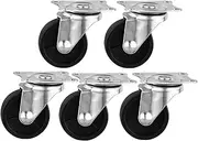 5 Pcs/Batch Casters 1.5 Inch Black Pp Universal Wheel Diameter 40 Mm Flat Plastic Steering Height 5 Cm Furniture Feet casters