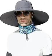 [CLSQLXYJZC] Summer Sunshade Bucket Hat, Outdoor Wide Brim Sun Protection Shade Foldable Casual Breathable Beach Hat, for Fishing Hiking Camping Traveling Bush Hat (Color : Grey)