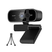 C28 1080P Webcam with Privacy Cover and Tripod Stand, PC Camera with Noise-Ca...