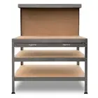 Kartrite 3-Layered Work Bench Garage Storage Table Tool Shop Shelf (Silver) 120x