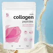 Multi Collagen Peptides Powder for Women Men, Types I, II, III, V, X, 1 Lb Hydrolyzed Collagen Peptides Unflavored with Biotin Hyaluronic Acid, Vitamin C, Instant Dissolving (1pcs)